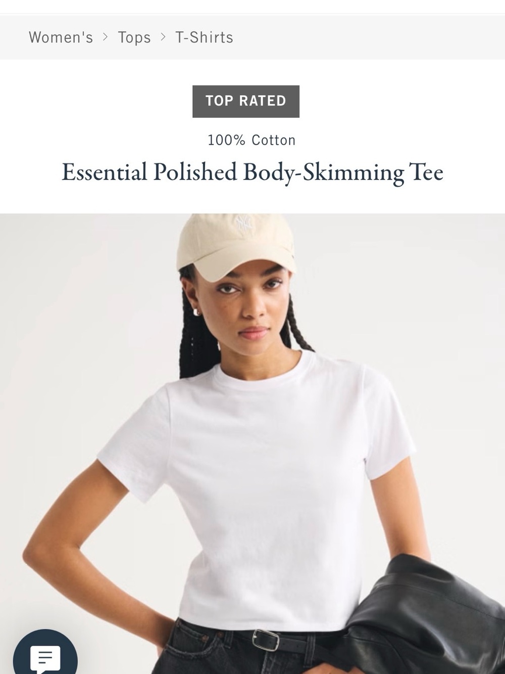 Abercrombie & Fitch essential polished body skimming tee white